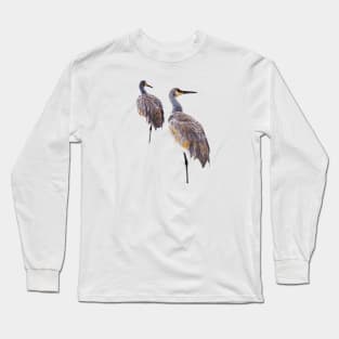 Sandhill Cranes in the Snow Long Sleeve T-Shirt